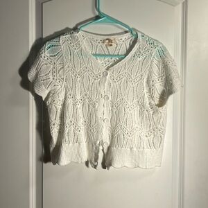 White cover up sweater from dizzy lizzy brand